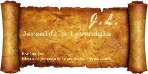 Jeremiás Levendula névjegykártya