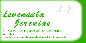 levendula jeremias business card